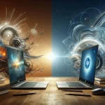 تصویری-از-لپ_تاپ_های-دل-و-اچ_پی-در-کنار-هم-با-طراحی-مدرن-و-محیطی-حرفه_ای